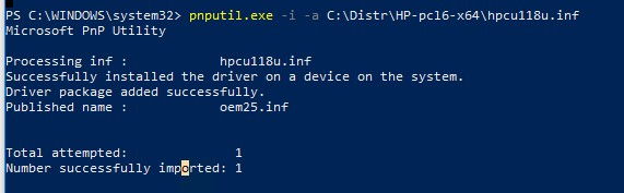 install inf driver windows 10 powershell